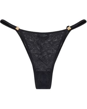 DSquared² Logo Plaque Mesh Thongs - Black