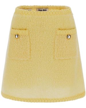 Miu Miu Bouclé Skirt - Yellow