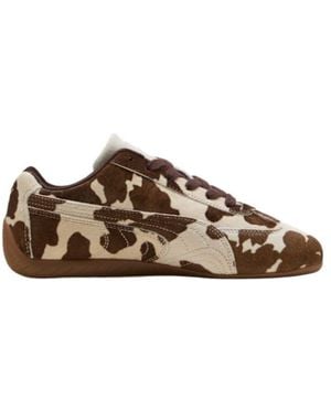 PUMA Speedcat Print Lace-Up Trainers - Brown
