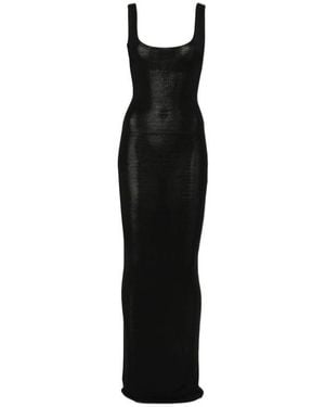 Entire studios Sheer Scoop-Neck Knitted Dress - Black