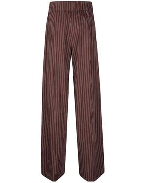 Patrizia Pepe Striped Wide-Leg Trousers - Purple