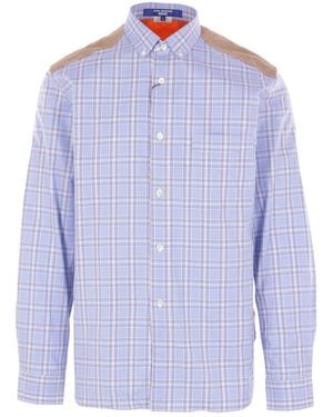 Junya Watanabe Plaid Long-Sleeved Shirt - Blue