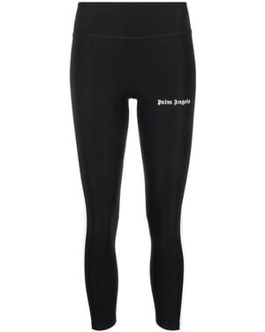 Palm Angels Side-Stripe Leggings - Black
