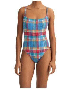 Polo Ralph Lauren Colourful Pleated Swimsuit - Blue
