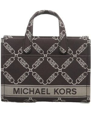Michael Kors Michael Gigi Empire Logo Jacquard Top Handle Bag - Black