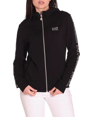 EA7 Logo Hooded Sweater - Black
