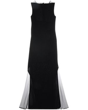 Helmut Lang Sheer-Panelled Sleeveless Maxi Dress - Black