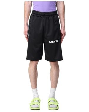 Barrow Logo Print Bermuda Shorts - Black