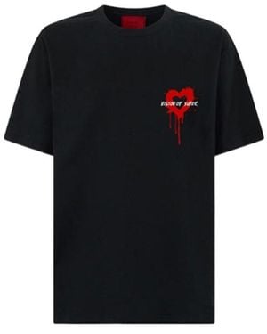 Vision Of Super Tee With Puff Print - Black