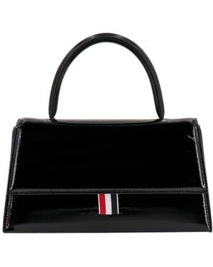 Thom Browne Signature-Web Top Handle Bag - Black