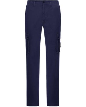 Stone Island Low-Rise Slim Trousers - Blue