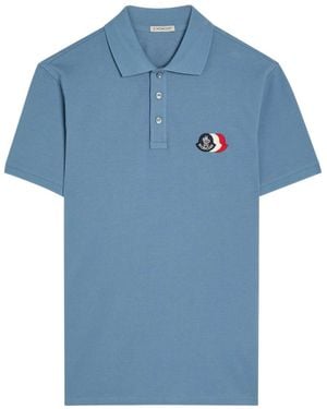Moncler Cotton Polo Shirt - Blue