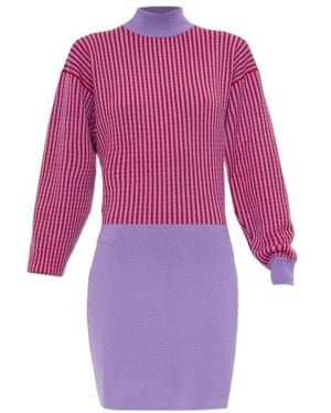 Versace Long-Sleeved Dress - Purple