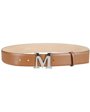 Max Mara Logo-Buckle Leather Belt - White