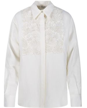 P.A.R.O.S.H. Sequin Embellished Long-Sleeved Shirt - White
