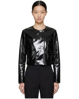 Marissa Chiara Long-Sleeved Leather Jacket - Black