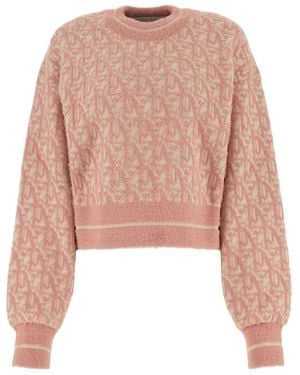 Palm Angels Pattern Jacquard Crewneck Jumper - Pink