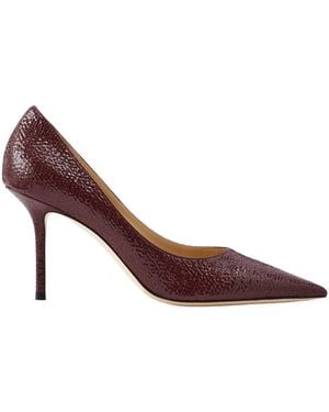 Jimmy Choo Love 85 Crackled-Leather Court Shoes - Brown