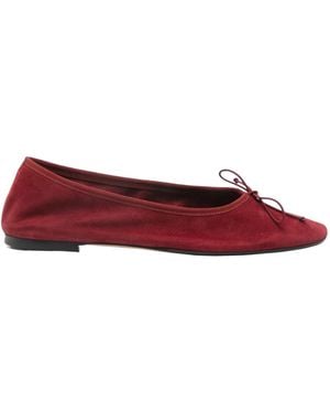 Aeyde Tiby Suede Ballerinas - Red