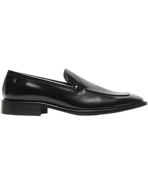 Acne Studios Square-Toe Leather Loafers - Black