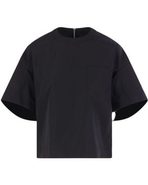 Sacai Puff Sleeve Poplin Top - Blue