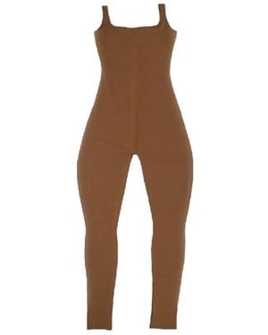 Entire studios Square Neck Fitted Jumpsuit - Brown