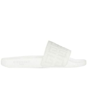 Givenchy Embossed 4G Motif Slides - White