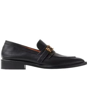 Versace Primo Leather Loafers - Black