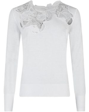 Ermanno Scervino Fine Knit Wool Pullover - White