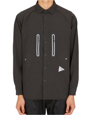 and wander Zip Detailed Shirt - Black
