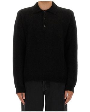 sunflower Polo Collar Sweater - Black
