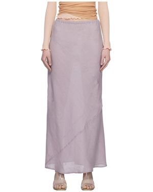 Baserange Elastic Waist Midi Skirt - Purple