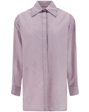 Quira Oversized Shirt With Buttoned Cuffs - Purple
