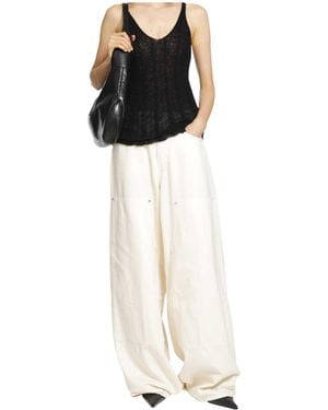 Haikure Lois Semi-Sheer Tank Top - White