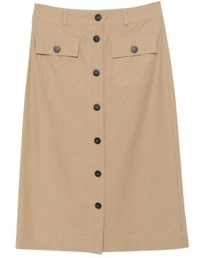Liu Jo Buttoned A-Line Midi Skirt - Natural