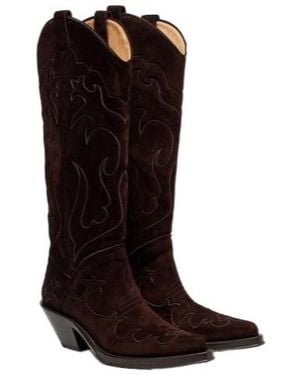 Gabriela Hearst Capitana Leather Cowboy Boots - Black