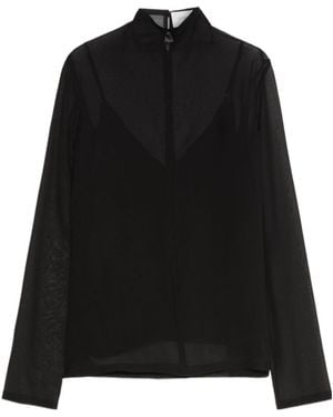 Sportmax Sheer Silk Blouse - Black