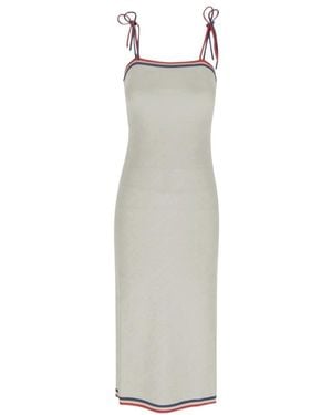 Fendi Allover Ff Logo Knitted Dress - White