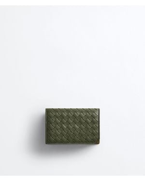 Bottega Veneta Intrecciato Piccolo Business Card Case - Green