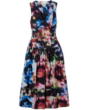Ulla Johnson Printed Midi Dress With Belt - Blue