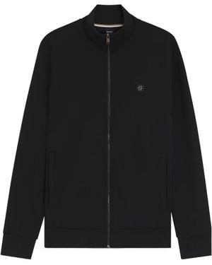 BOSS Boss Logo Patch Zip-Up Jacket - Black
