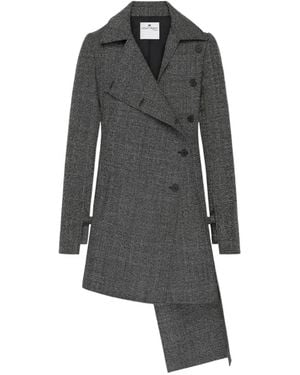 Courreges Asymmetric Wool Coat - Grey