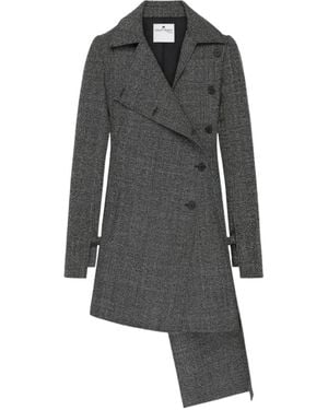 Courreges Asymmetric Wool Coat - Grey