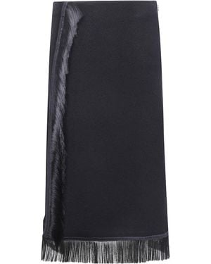 Jil Sander Fringed Skirt - Black