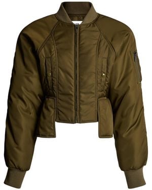 Balmain Nylon Signature Bomber Jacket - Green