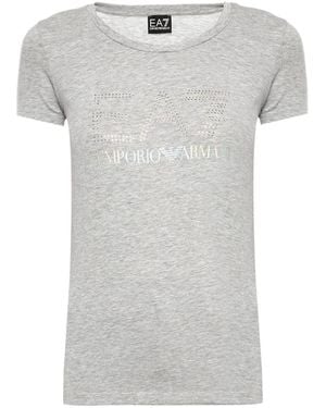 EA7 Ironing A Diamond Logo T-Shirt - Gray