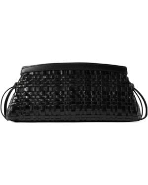 STAUD Woven Leather Clutch - Black