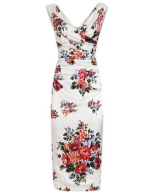 Dolce & Gabbana Floral Printed Midi Dress - White