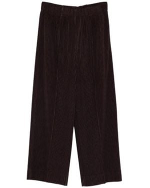 Homme Plissé Issey Miyake Pleated-Design Trousers - Black