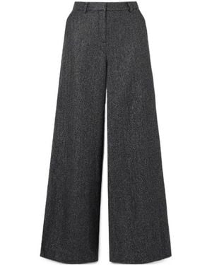 L'Agence Https: /Www.Net-A-Porter.Com/En-Gb/Shop/Product/L-Agence/Clothing/Wide-Leg/Pilar-Metallic-Herringbone-Wool-Blend-Wide-Leg-Pants - Gray